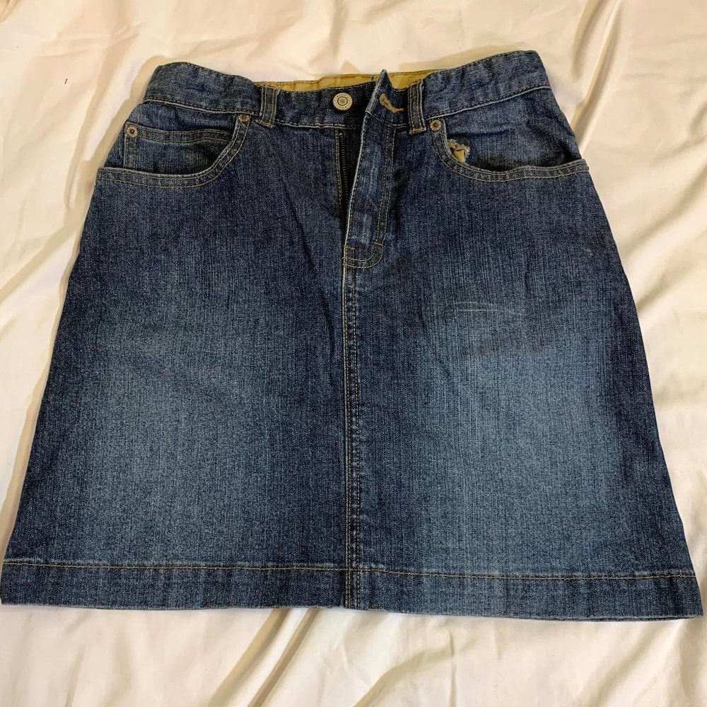 Denim high waisted short skirt